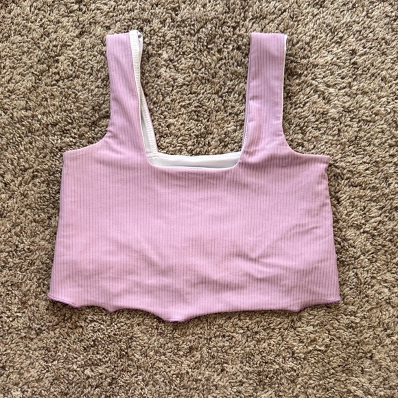 Lavender ribbed Five top - Picture 1 of 3